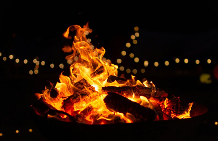 Backyard Fire Pit Evening Party