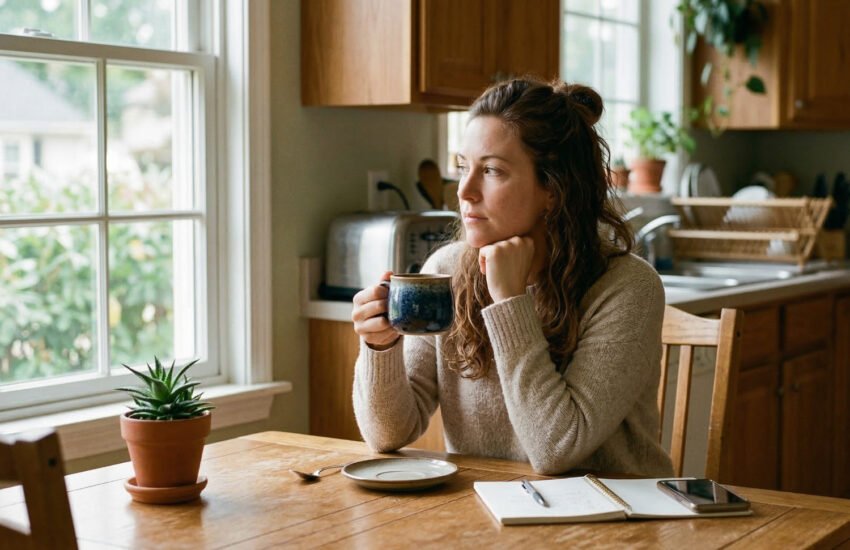 Woman think about her date partner