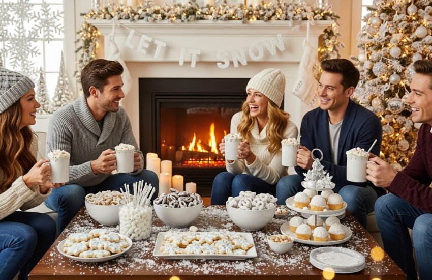 Snow-themed party at home