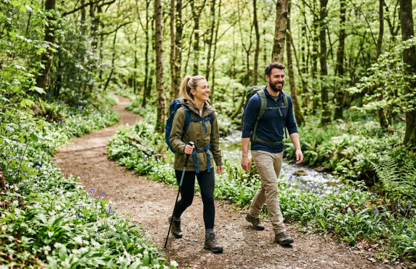 Couple enjoying hiking