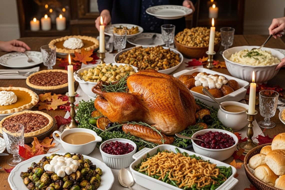 What includes a Thanksgiving Menu?